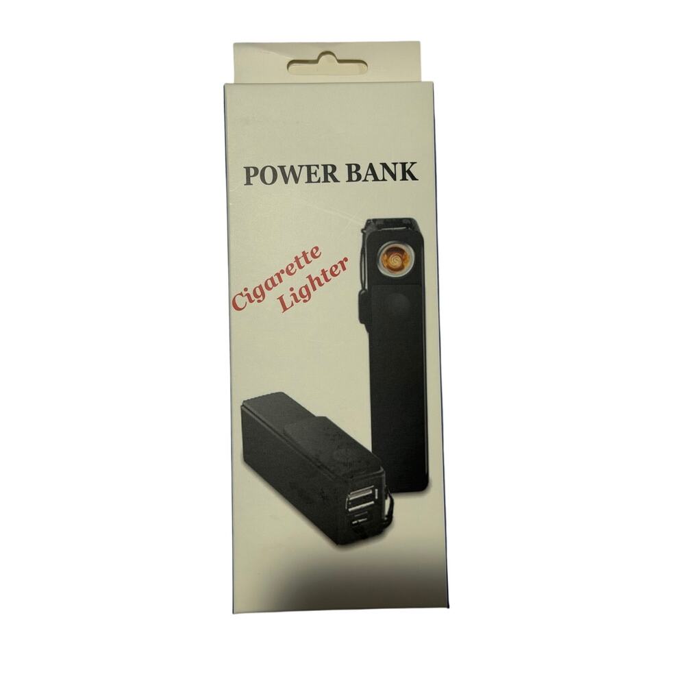 Portable USB Power Bank Rechargeable Phone Charger Built In Lighter White New